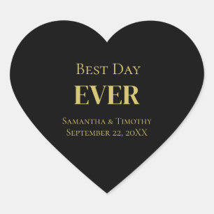 黒パーソナライズされた最高の・デー・エバ結婚ーズ ハートシール
