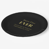 黒パーソナライズされた最高の・デー・エバ結婚ーズ ペーパープレート (アングル)