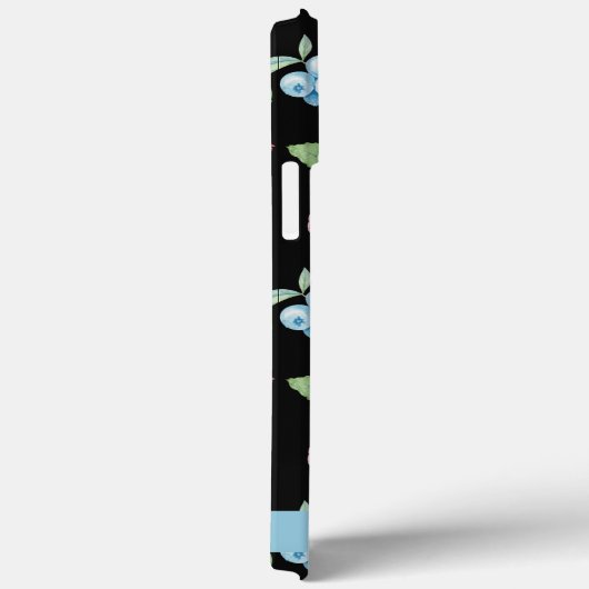 黒パーソナライズされた果実模様名前をカスタムする Case-Mate iPhoneケース (裏面 / 右)