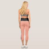 黒パーソナライズされた桃ペットキャット名 カプリレギンス (裏面)