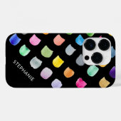 黒パーソナライズされた模様 Case-Mate iPhoneケース (裏面 (横))