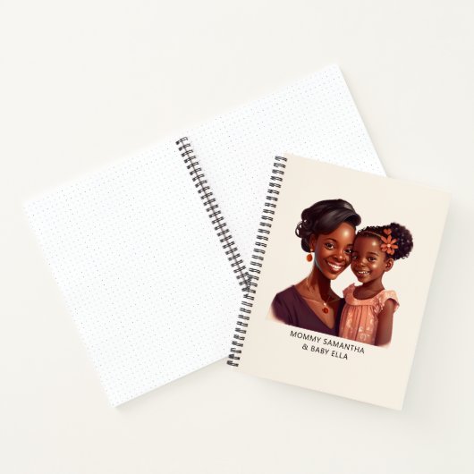 黒パーソナライズされた母と娘(10) ノートブック (内部)