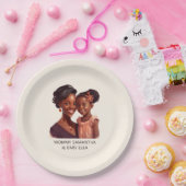 黒パーソナライズされた母と娘(10) ペーパープレート (パーティー)