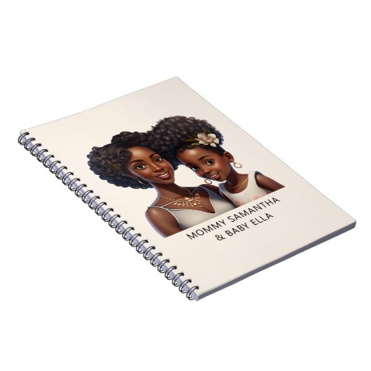 黒パーソナライズされた母と娘(11) ノートブック (右側)