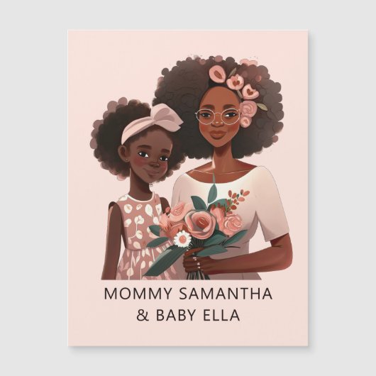 黒パーソナライズされた母と娘(12) (正面)