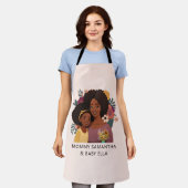 黒パーソナライズされた母と娘(14) エプロン (着用した状態)