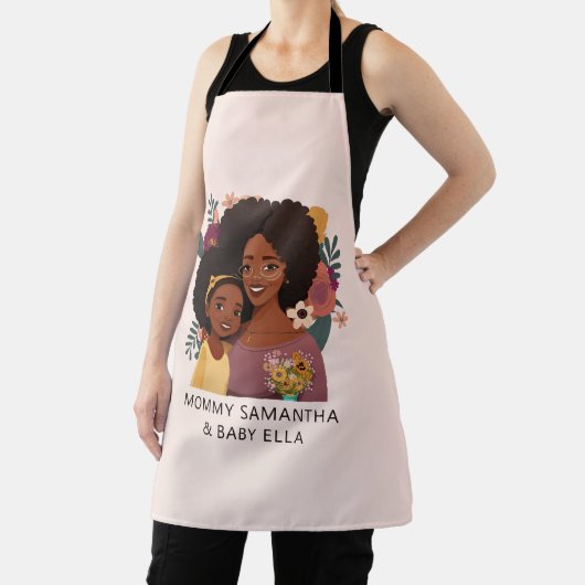 黒パーソナライズされた母と娘(14) エプロン (インサイチュ)