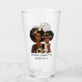 黒パーソナライズされた母と娘(18) タンブラーグラス (正面)