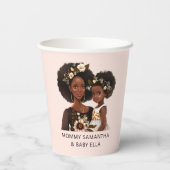 黒パーソナライズされた母と娘(18) 紙コップ (裏面)