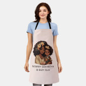 黒パーソナライズされた母と娘(19) エプロン (着用した状態)