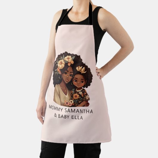 黒パーソナライズされた母と娘(19) エプロン (インサイチュ)