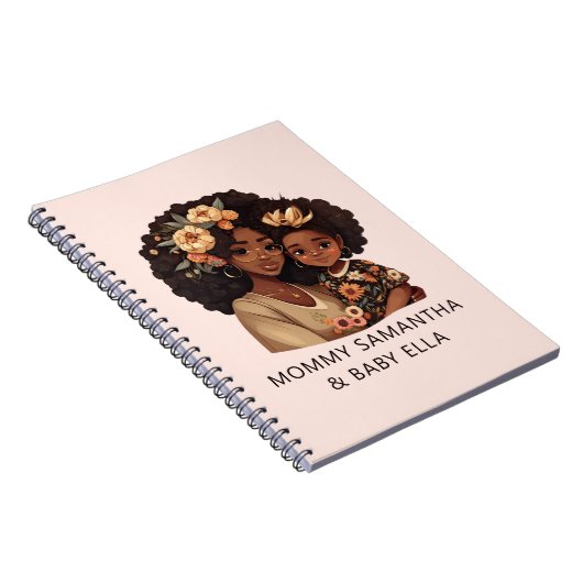 黒パーソナライズされた母と娘(19) ノートブック (右側)