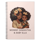 黒パーソナライズされた母と娘(19) ノートブック (正面)