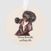 黒パーソナライズされた母と娘(1) オーナメント (正面)