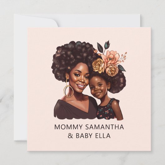 黒パーソナライズされた母と娘(20) (正面)