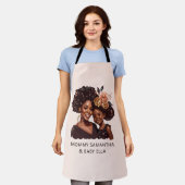 黒パーソナライズされた母と娘(20) エプロン (着用した状態)