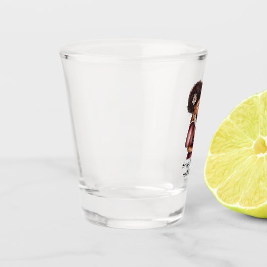 黒パーソナライズされた母と娘(2) ショットグラス (左)