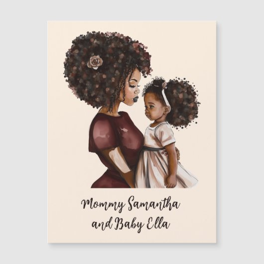 黒パーソナライズされた母と娘(3) (正面)