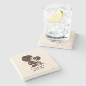 黒パーソナライズされた母と娘(3) ストーンコースター (横)