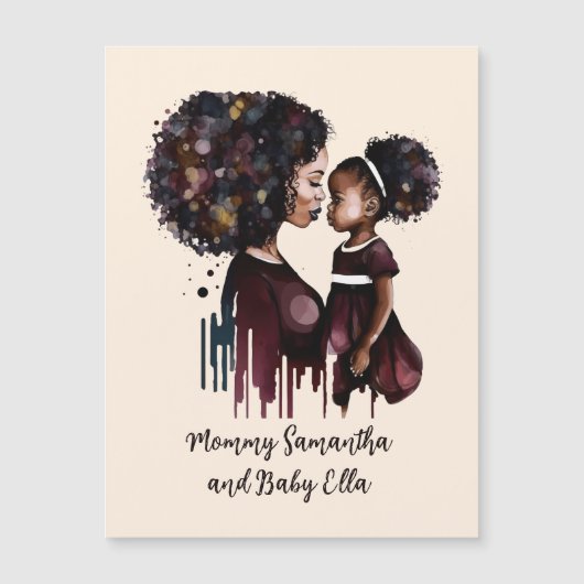 黒パーソナライズされた母と娘(4) (正面)