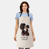 黒パーソナライズされた母と娘(4) エプロン (着用した状態)