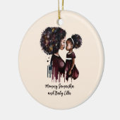 黒パーソナライズされた母と娘(4) セラミックオーナメント (左)