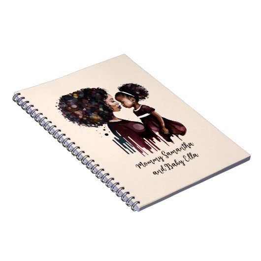 黒パーソナライズされた母と娘(4) ノートブック (右側)