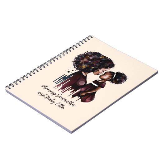 黒パーソナライズされた母と娘(4) ノートブック (左側)