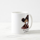 黒パーソナライズされた母と娘(5) コーヒーマグカップ (正面右)