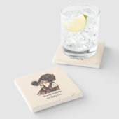 黒パーソナライズされた母と娘(5) ストーンコースター (横)