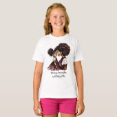 黒パーソナライズされた母と娘(5) Tシャツ (正面フル)