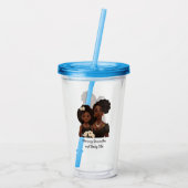 黒パーソナライズされた母と娘(6) アクリルタンブラー (裏面)