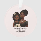 黒パーソナライズされた母と娘(6) オーナメント (正面)