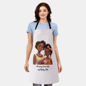 黒パーソナライズされた母と娘(7) エプロン (着用した状態)
