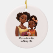 黒パーソナライズされた母と娘(7) セラミックオーナメント (裏面)