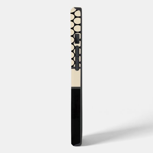 黒パーソナライズされた水玉模様電話ケース Case-Mate iPhoneケース (裏面 / 左)