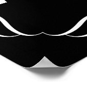 黒パーソナライズされた洗濯ドライフォールド標識 ポスター (角)