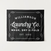 黒パーソナライズされた洗濯ドライフォールド タペストリー (正面(横))