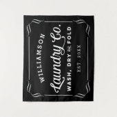 黒パーソナライズされた洗濯ドライフォールド タペストリー (正面)