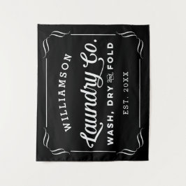 黒パーソナライズされた洗濯ドライフォールド タペストリー