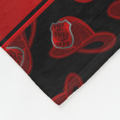 黒パーソナライズされた火ヘルメット フリースブランケット (角)