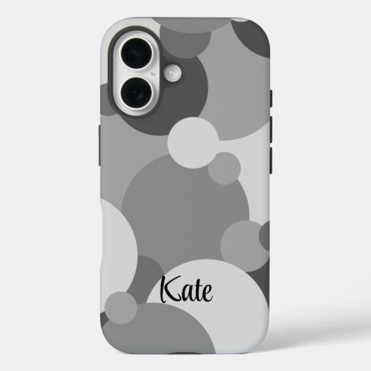 黒パーソナライズされた灰分子iPhoneケース Case-Mate iPhoneケース (裏面)