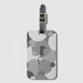 黒パーソナライズされた灰色の分子ラゲッジタグ ラゲッジタグ (正面縦)