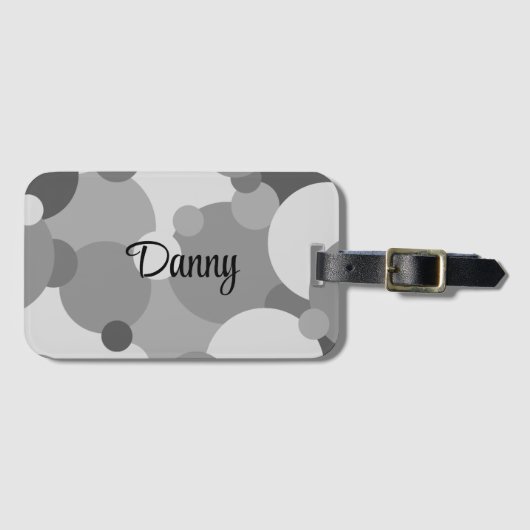 黒パーソナライズされた灰色の分子ラゲッジタグ ラゲッジタグ (正面横)