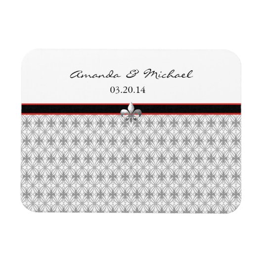 黒パーソナライズされた灰色の赤（紋章の）フラ・ダ・リパターン マグネット (横)