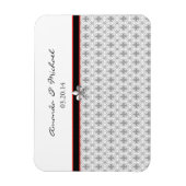 黒パーソナライズされた灰色の赤（紋章の）フラ・ダ・リパターン マグネット (縦)