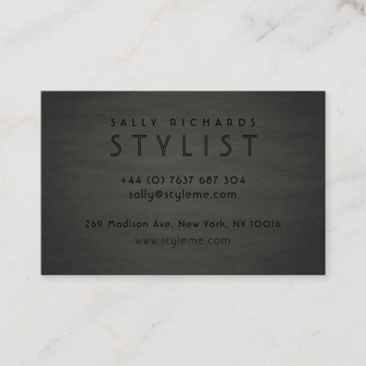 黒パーソナライズされた炭名刺 名刺 (正面)