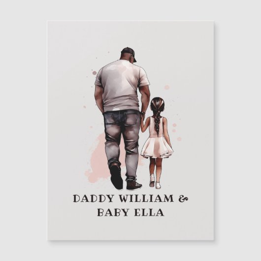 黒パーソナライズされた父と娘 (正面)