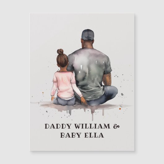 黒パーソナライズされた父と娘(5) (正面)