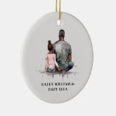 黒パーソナライズされた父と娘(5) セラミックオーナメント (右)